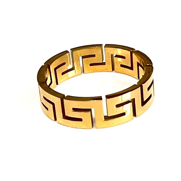 Statement Gold and Silver Geometric Pattern Rings - Picture 8 of 16